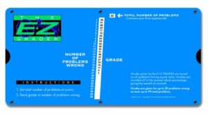 e-z grader 7200 large print e-z grader, educational grading chart, computes percentage scores up to 70 questions, 10" x 5", royal blue