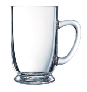 arc international luminarc bolero glass mug, 16-ounce, set of 4, 4 count (pack of 1), clear