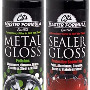 Original Master Formula Metal Gloss and Sealer Gloss Detail Polish and Sealer - 2 Pack 12oz Bottles Kit for Extraordinary Shine and Sealing for Aluminum, Chrome, Brass, Stainless Steel and More