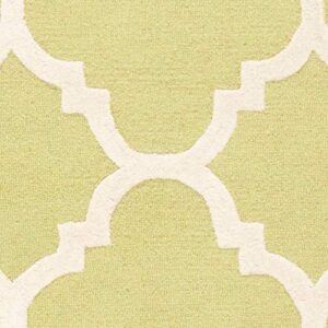 SAFAVIEH Cambridge Collection Area Rug - 9' x 12', Green & Ivory, Handmade Moroccan Trellis Wool, Ideal for High Traffic Areas in Living Room, Bedroom (CAM140T)