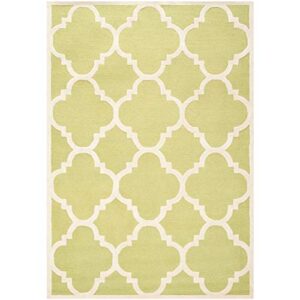 SAFAVIEH Cambridge Collection Area Rug - 9' x 12', Green & Ivory, Handmade Moroccan Trellis Wool, Ideal for High Traffic Areas in Living Room, Bedroom (CAM140T)