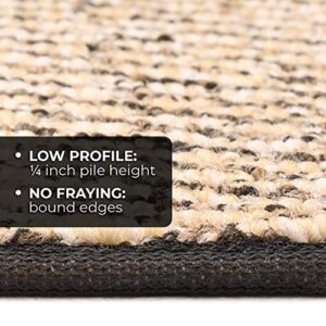 House, Home and More Skid-Resistant Carpet Indoor Area Rug Floor Mat - Black Ripple - 3 Feet X 3 Feet