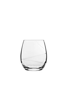 luigi bormioli aero 13.5 oz stemless wine multipurpose glasses (set of 6) : ultra clear glass, laser cut rim, lead-free, elegant drinking glassware, dishwasher safe, fine quality