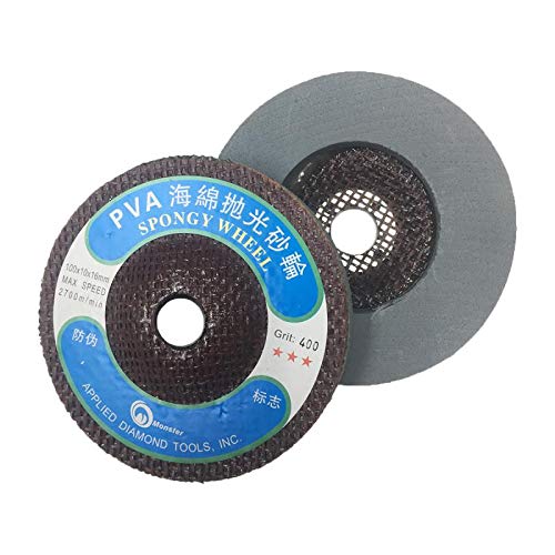 Toolocity HLPVAMS3 4-Inch PVA Marble Polishing Wheel MS Styple, 400 Grit