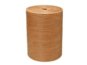 kouboo 1030001 rattan hamper with cotton liner, 18" x 18" x 22", honey brown