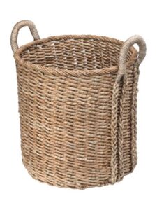 kouboo 1060038 large round seagrass basket, 20" x 20" x 24", brown