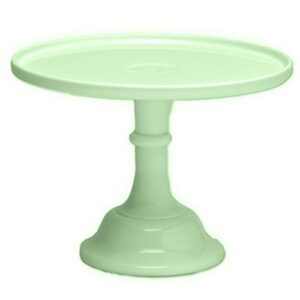 mosser glass 12" footed cake plate - jade