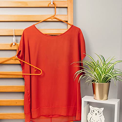 HANGERWORLD 10 Orange 16.5inch Plastic All Purpose Coat Clothes Garment Pant Skirt Bar Hangers Loop Hooks