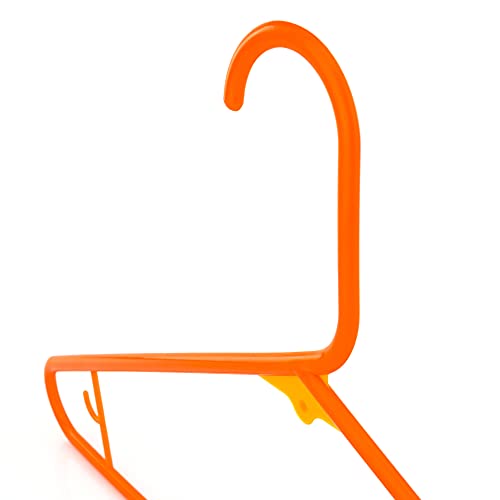 HANGERWORLD 10 Orange 16.5inch Plastic All Purpose Coat Clothes Garment Pant Skirt Bar Hangers Loop Hooks