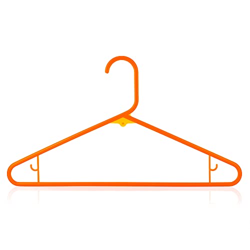 HANGERWORLD 10 Orange 16.5inch Plastic All Purpose Coat Clothes Garment Pant Skirt Bar Hangers Loop Hooks