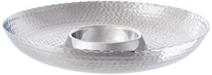 kindwer hammered aluminum chip and dip bowl, 16-inch, silver