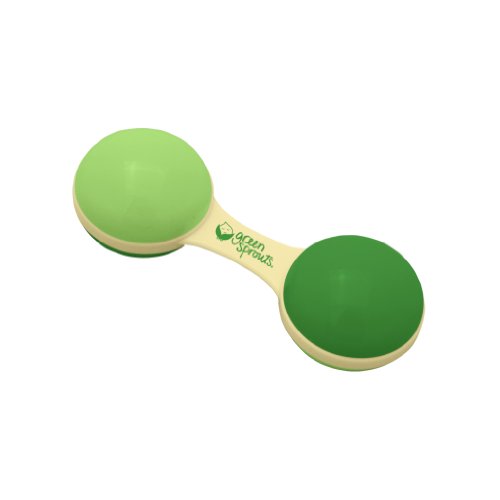 green sprouts Sprout Ware Dumbbell Rattle Made from Plants, Green, 3 Months+