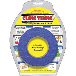 miller studio cling thing self-sticking display strip mounting tape, 5.75-inch w x 7.5-inch l, blue, 1 each (mil3289)