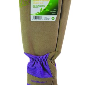 MAGID Extra-Long Thornproof Pruning and Gardening Gloves for Men, 1 Pair, Size 8/M with Forearm Protection, Tan & Purple