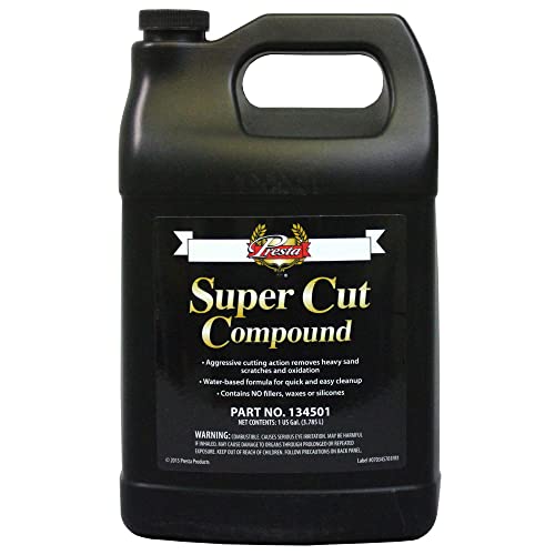 Presta 134501 Super Cut Compound for Removing P800 Grit, Heavy Sand Scratches and Oxidation - 1 Gallon