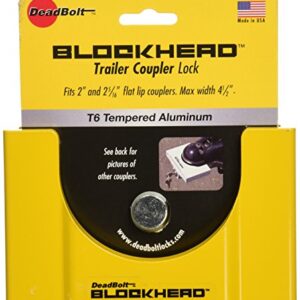 CT Johnson Enterprises (TCL3-YL) Deadbolt Blockhead Trailer Coupler Lock