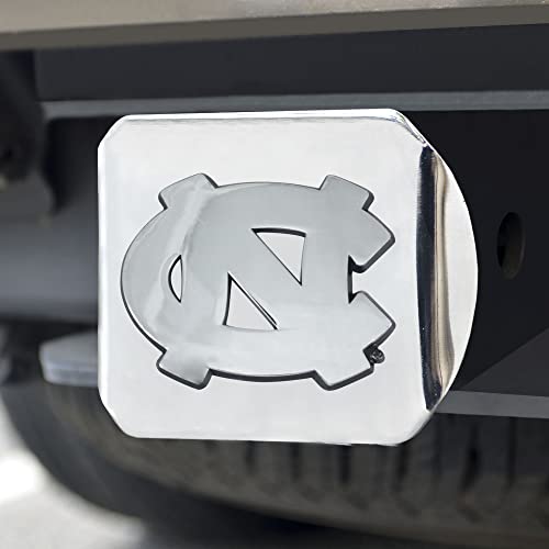 FANMATS 15052 North Carolina Tar Heels Chrome Metal Hitch Cover with Chrome Metal 3D Emblem