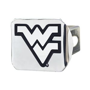 fanmats 15055 west virginia mountaineers chrome metal hitch cover with chrome metal 3d emblem