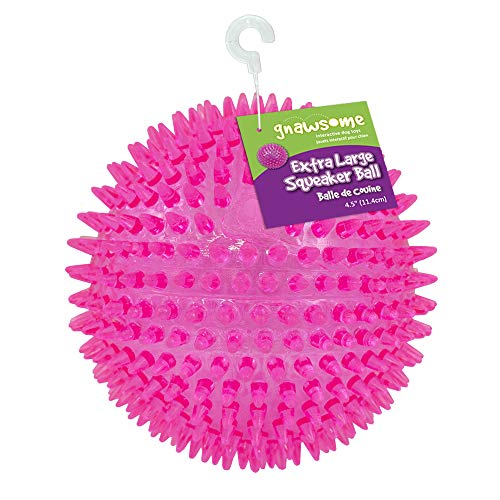 Gnawsome™ 4.5” Spiky Squeaker Ball Dog Toy - Extra Large, Cleans Teeth and Promotes Good Dental and Gum Health for Your Pet, Colors will vary, 4.5&quot