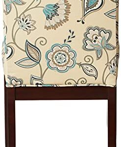 OSP Home Furnishings Dakota Upholstered Parsons Chair with Espresso Finish Wood Legs, Avignon Sky