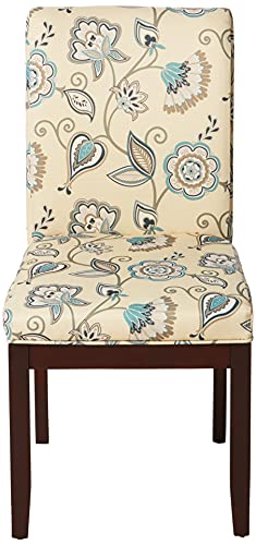 OSP Home Furnishings Dakota Upholstered Parsons Chair with Espresso Finish Wood Legs, Avignon Sky