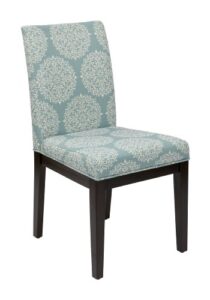 osp home furnishings dakota upholstered parsons chair with espresso finish wood legs, gabrielle sky