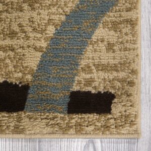 Ottomanson Jute Back Royal Collection Low Pile Rug, 5 ft 3 in x 7 ft, Beige