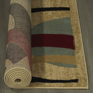 Ottomanson Jute Back Royal Collection Low Pile Rug, 5 ft 3 in x 7 ft, Beige