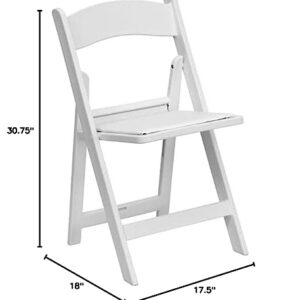 Flash Furniture 4 Pack HERCULES Series 1000 lb. Capacity White Resin Folding Chair with Slatted Seat