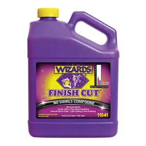 wizards finish cut buffing liquid - cutting compound & polish machine glaze - light cutting and fine polishing - 1 gallon