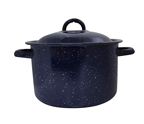 IMUSA USA Speckled Enamel Stock Pot 7.75-Quart, Blue