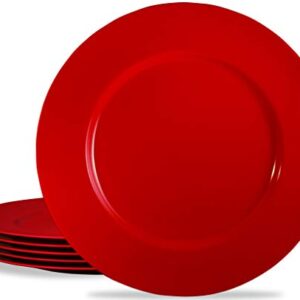 Calypso Basics by Reston Lloyd Melamine Dinner Plate, Set of 6, Red