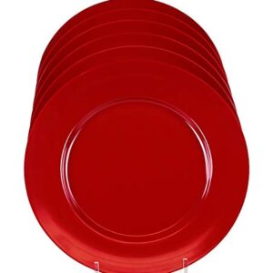 Calypso Basics by Reston Lloyd Melamine Dinner Plate, Set of 6, Red