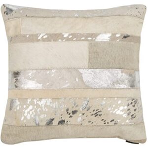 Safavieh Pillow Collection Throw Pillows, 22 by 22-Inch, Peyton Silver, Set of 2