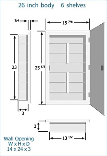 Zaca 11-1-26-03 11-1-26 Regulus 16" x 26" Recessed Framed Medicine Cabinet