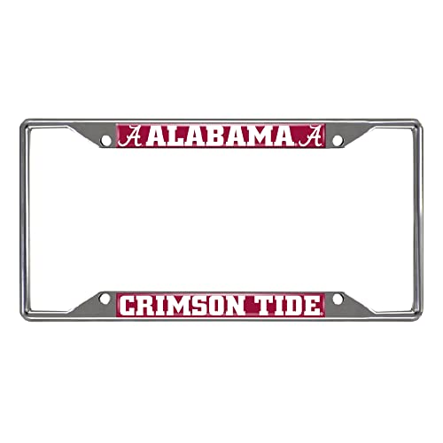 FANMATS NCAA University of Alabama Crimson Tide Chrome License Plate Frame , 6.25"x12.25"