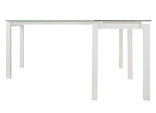 Signature Design by Ashley Baraga Contemporary Glass L-Shaped Home Office Desk, White