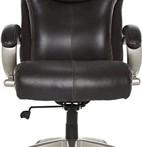 Serta Big and Tall Executive Office Chair with AIR Technology and Ergonomically Layered Body Pillows, Supports up to 350 Pounds, Bonded Leather, Roasted Chestnut