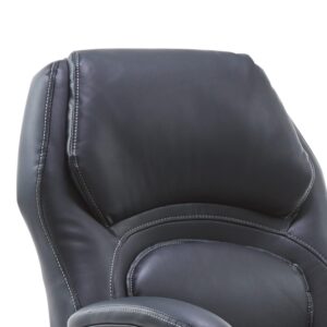 Serta Wellness by Design Executive Office Back in Motion Technology, Ergonomic Computer Chair with Lumbar Support, Mid, Leather, Black