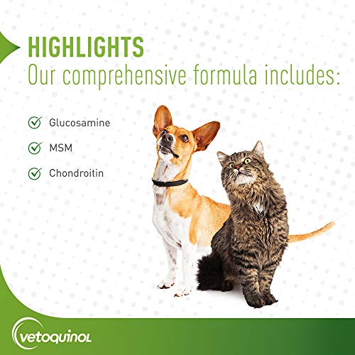 Vetoquinol Flexadin Plus Hip and Joint Supplement for Dogs, Glucosamine and Chondroitin for Dogs, Contains MSM and Chondroitin for Joint Support for Medium to Large Dogs Over 30lbs, 90ct