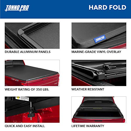 Tonno Pro Hard Fold, Hard Folding Truck Bed Tonneau Cover | HF-158 | Fits 2014 - 2018, 2019 Ltd/Lgcy Chevy/GMC Silverado/Sierra 1500 6' 7" Bed (78.8")