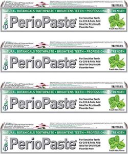 periopaste natural toothpaste - four 4 oz | natural teeth whitening | fresh breath | stain removal naturally