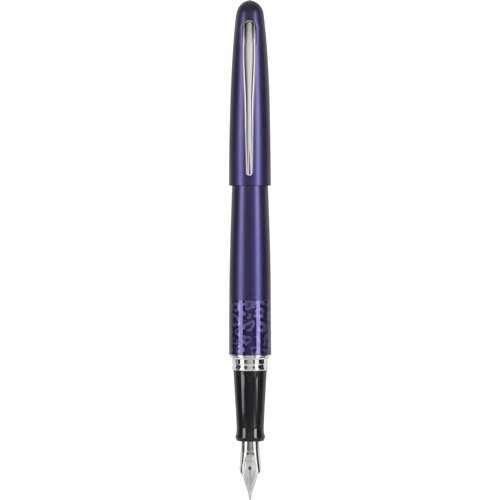 PILOT MR Animal Collection Fountain Pen in Gift Box, Matte Plum Barrel with Leopard Accent, Medium Point Stainless Steel Nib, Refillable Black Ink (91133)