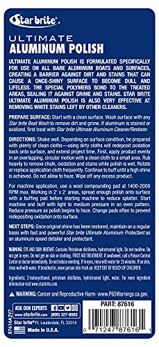 STAR BRITE Ultimate Aluminum Polish - Add a Deep Protective Shine, Remove Light Oxidation & Preserve Restored Finish - Marine Grade for Pontoons, Jon Boats & Canoes (087616)