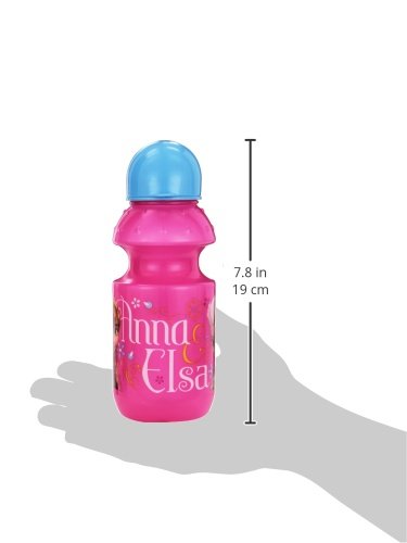 Zak! Designs Plastic Water Bottle with Cap with Elsa & Anna from Frozen, 13-Ounce, BPA-free