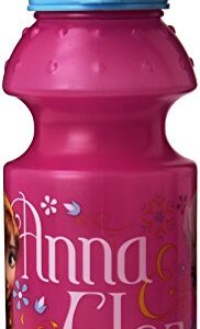 Zak! Designs Plastic Water Bottle with Cap with Elsa & Anna from Frozen, 13-Ounce, BPA-free