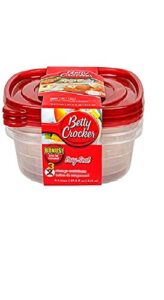betty crocker round plastic food saver storage containers, 2-ct. packs