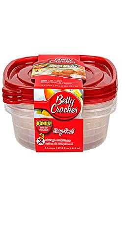 Betty Crocker Round Plastic Food Saver Storage Containers, 2-ct. Packs