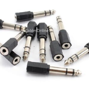 CablesOnline 10-Pack 3.5mm (1/8in) Female Jack to 6.35mm (1/4in) Male Plug Stereo Audio Adapter (AV-A33-10)