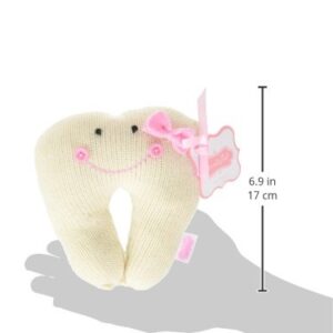 Mud Pie Knit Tooth Pillow, Pink, Small